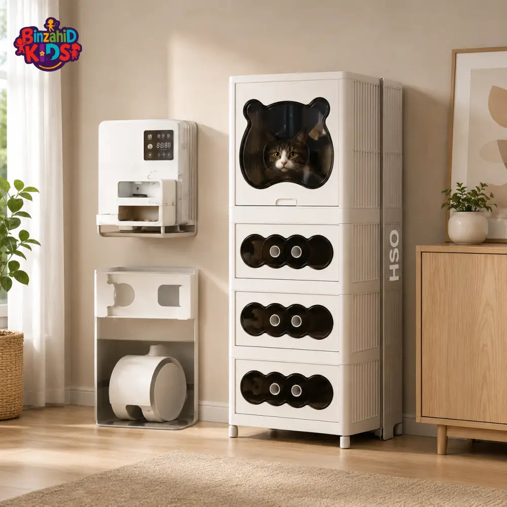 MULTIFUNCTIONAL MODULAR STORAGE CABINET WITH DRAWERS AND SIDE SHELVES