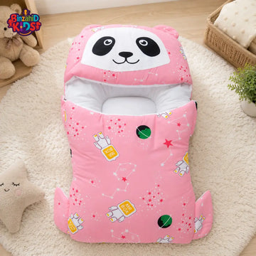 PANDA PRINT COTTON POLYESTER BABY CARRY NEST - PINK