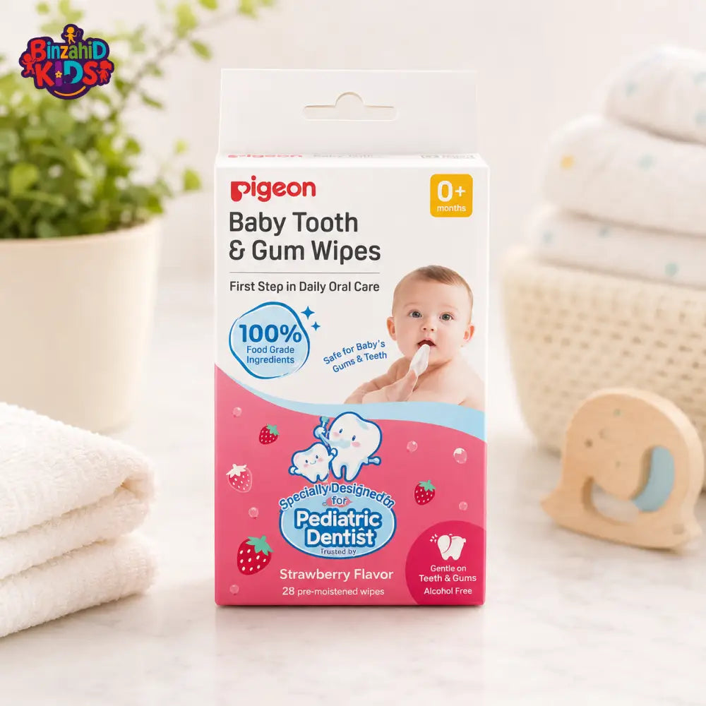 PIGEON BABY TOOTH & GUM WIPES STRAWBERRY 20S