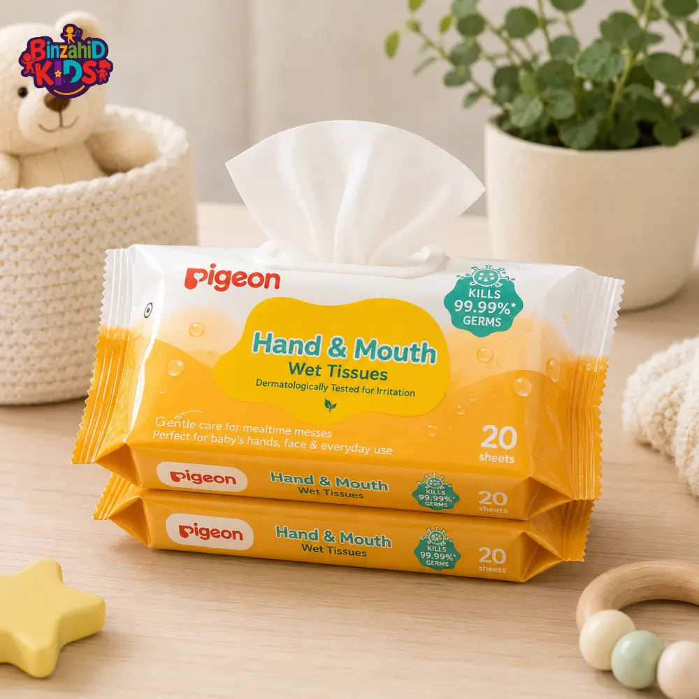 PIGEON HAND & MOUTH WET TISSUES 20S 2IN1 REFILL