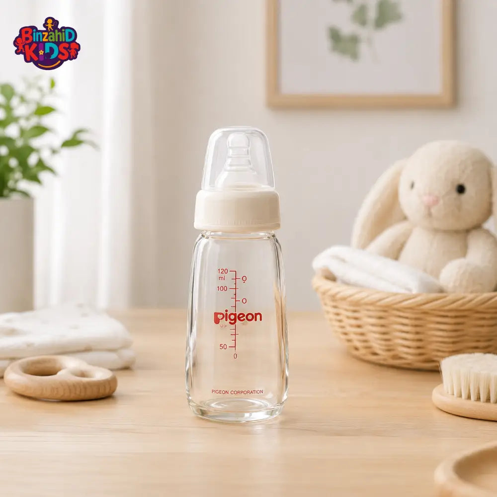PIGEON NURSING BOTTLE WITH PERISTALTIC NIPPLE (GLASS)