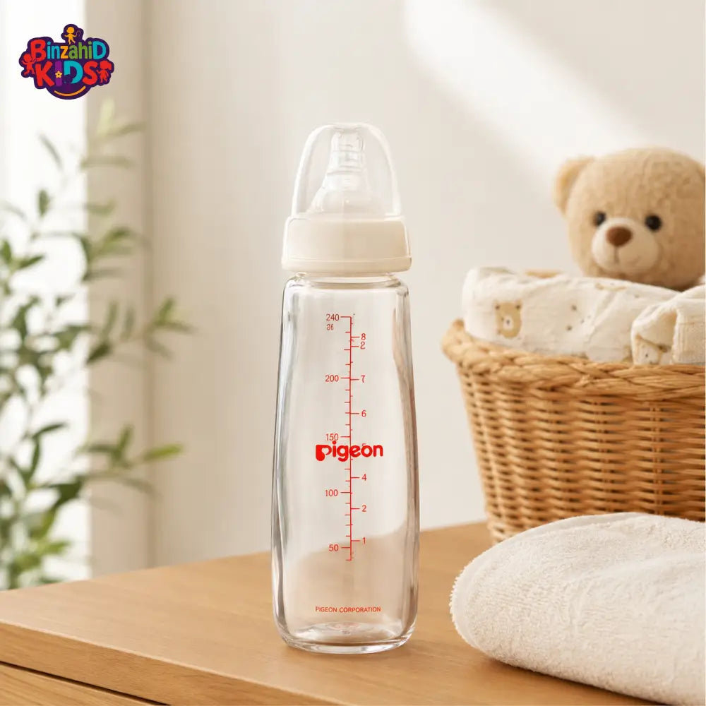PIGEON NURSING BOTTLE WITH PERISTALTIC NIPPLE (GLASS)