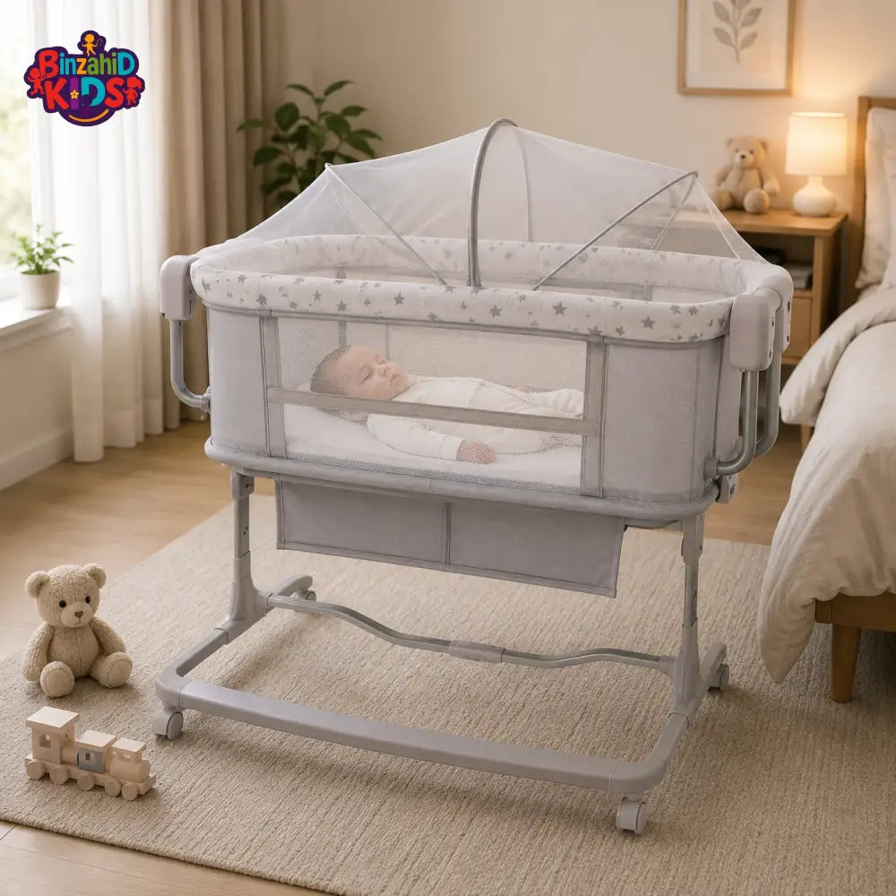 PORTABLE BABY BEDSIDE CRIB - WHITE