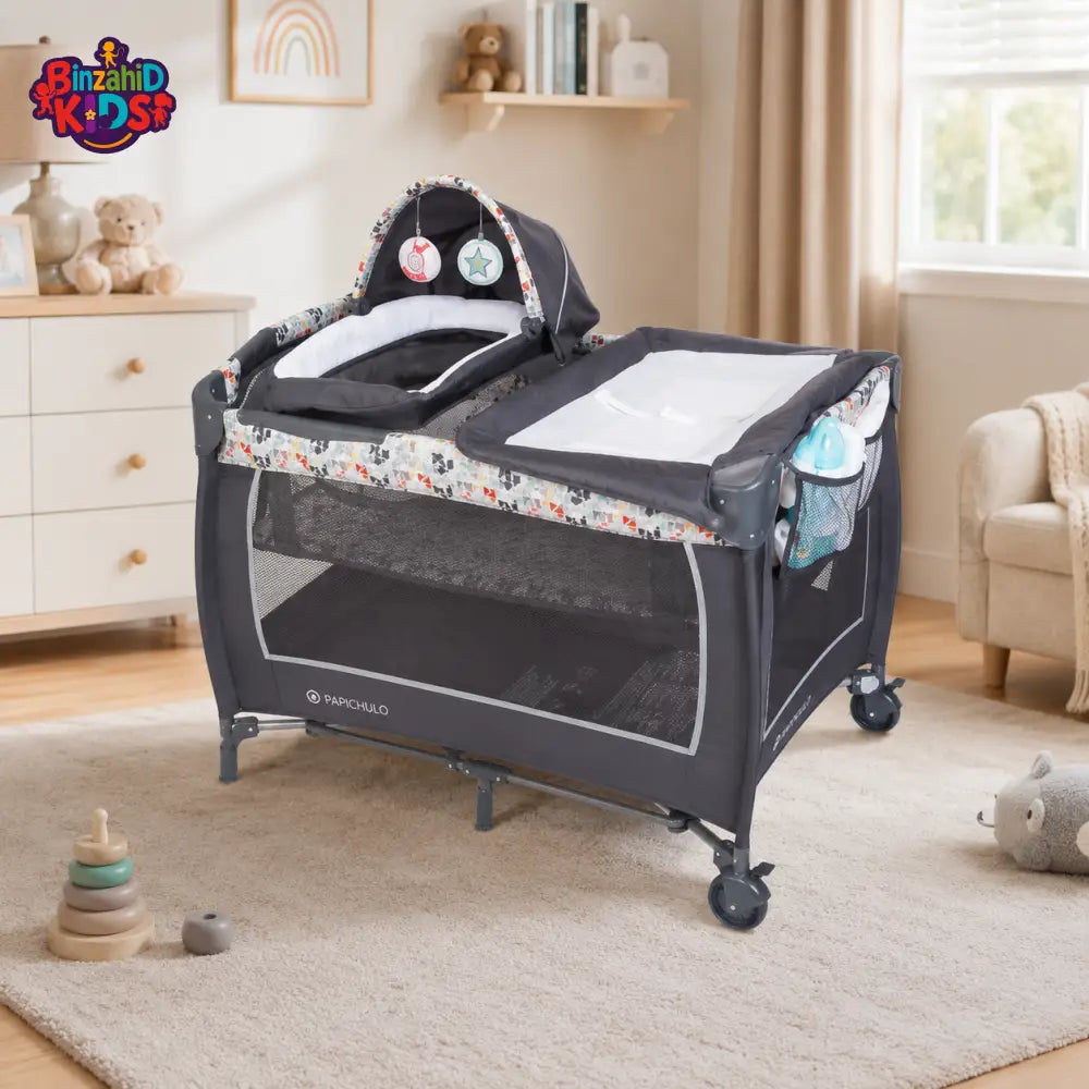 PORTABLE BABY PLAYPEN COT WITH CHANGING TABLE