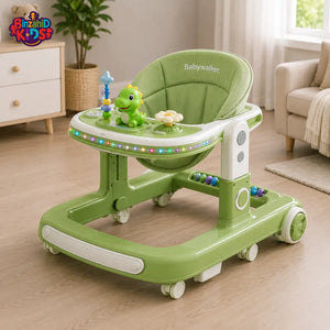 PREMIUM BABY WALKER WITH ACTIVITY TRAY - GREEN