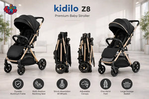 PREMIUM FOLDABLE BABY STROLLER - BLACK