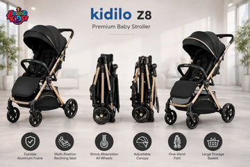 PREMIUM FOLDABLE BABY STROLLER - BLACK