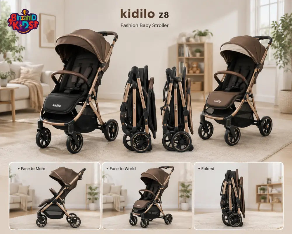PREMIUM FOLDABLE BABY STROLLER - BROWN