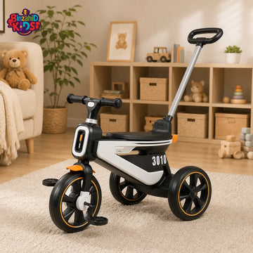 PREMIUM KIDS PUSH TRICYCLE WITH HANDLE - BLACK