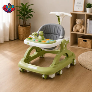 PREMIUM PUSH HANDLE BABY WALKER - GREEN