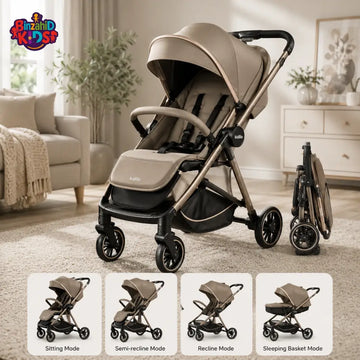 PREMIUM REVERSIBLE BABY STROLLER - KHAKI