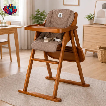 PREMIUM WOODEN BABY HIGH CHAIR WITH CUSHION SEAT