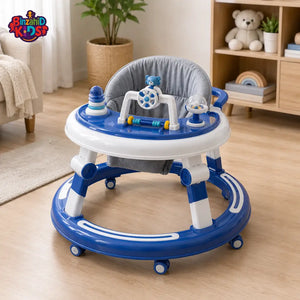 ROUND BABY WALKER WITH ACTIVITY TOYS - BLUE