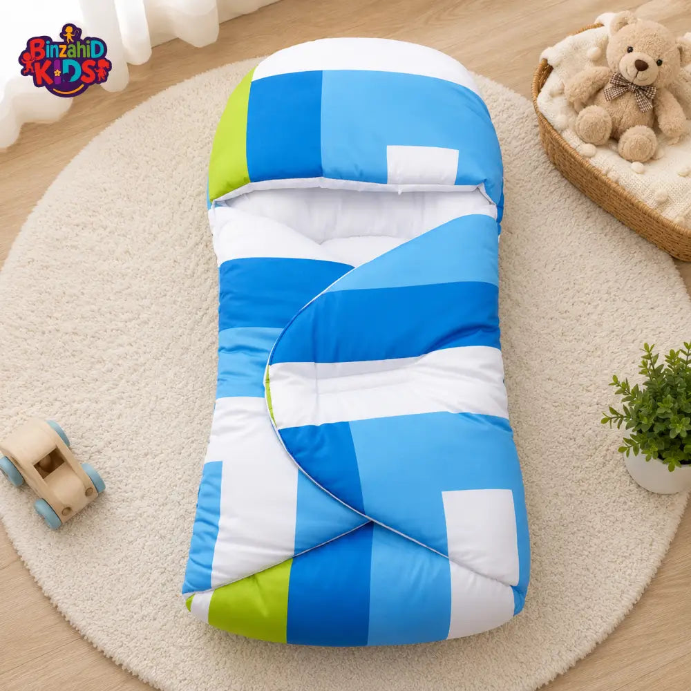 SOLID COTTON POLYESTER BABY CARRY NEST - LIGHT BLUE