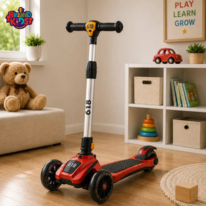 SPORTS DRIFT KIDS SCOOTER WITH LED WHEELS - RED