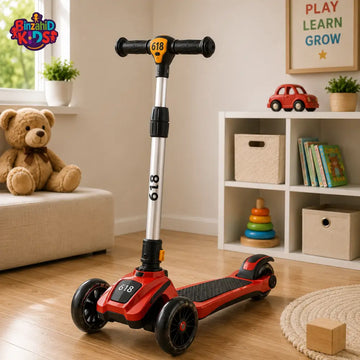 SPORTS DRIFT KIDS SCOOTER WITH LED WHEELS - RED