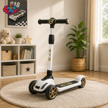 SPORTS DRIFT KIDS SCOOTER WITH LED WHEELS - WHITE