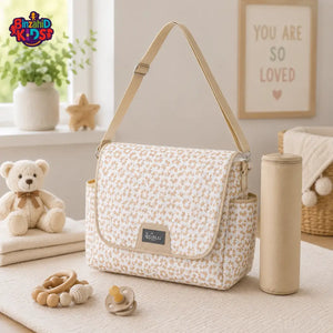 BABY DIAPER BAG - BEIGE FLORAL