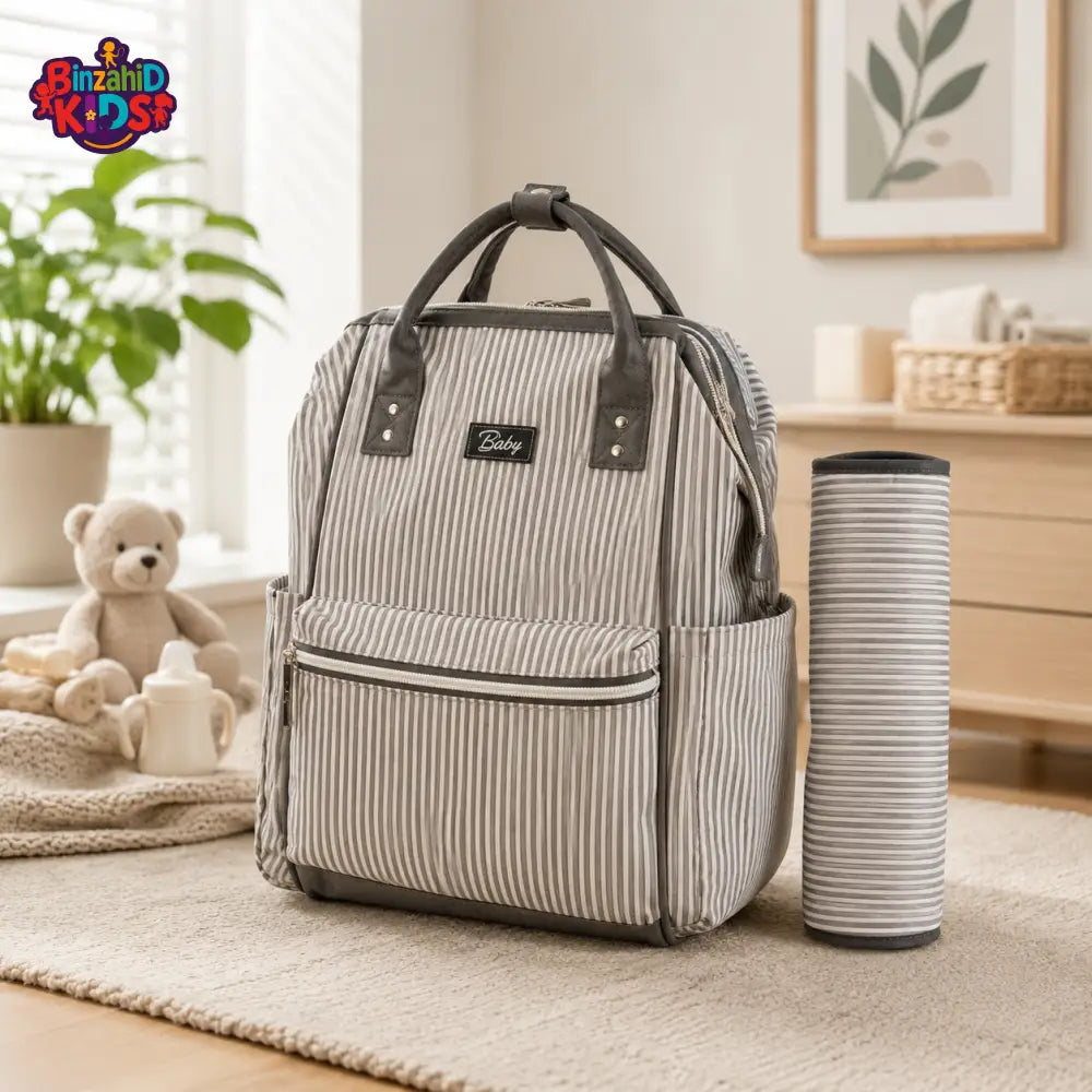Baby Diaper Bag Pack Brown Stripes