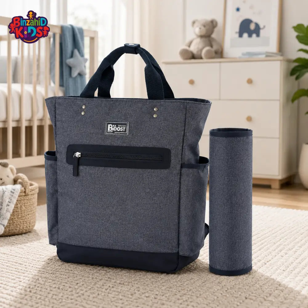 Baby Diaper Bag Pack Minimal Textured Blue