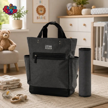 Baby Diaper Bag Pack Minimal Textured Grey
