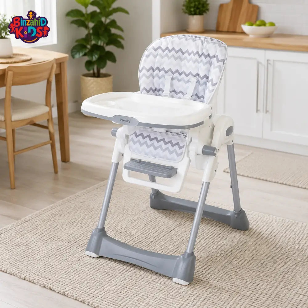 Baby High Chair - Grey Stripes