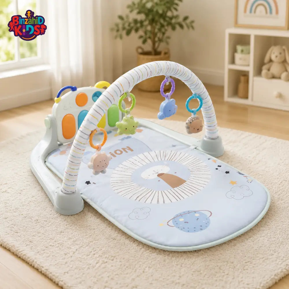 TINNIES BABY PIANO PLAY GYM & ACTIVITY MAT GREY (0–36 MONTHS)