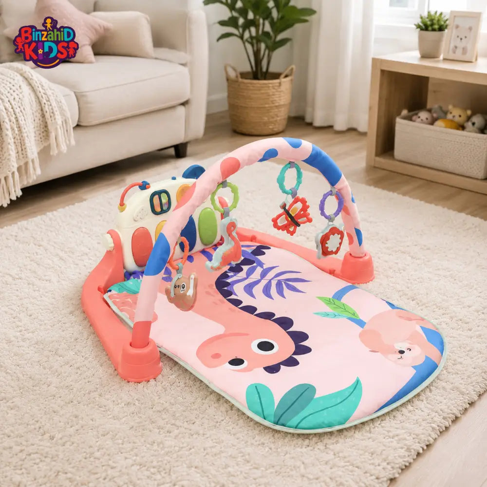 TINNIES BABY PIANO PLAY GYM & ACTIVITY MAT PINK (0–36 MONTHS)