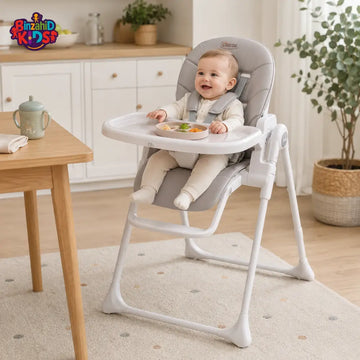 TINNIES BLUE BABY HIGH CHAIR FOR BOYS – ADJUSTABLE HEIGHT RECLINE & SAFETY HARNESS (6–36 MONTHS)