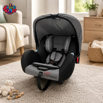 TINNIES COMFORTABLE & SECURE BABY CARRIER CAR SEAT – INFANT ROCKER WITH CANOPY (GREY 0-18 MONTHS)