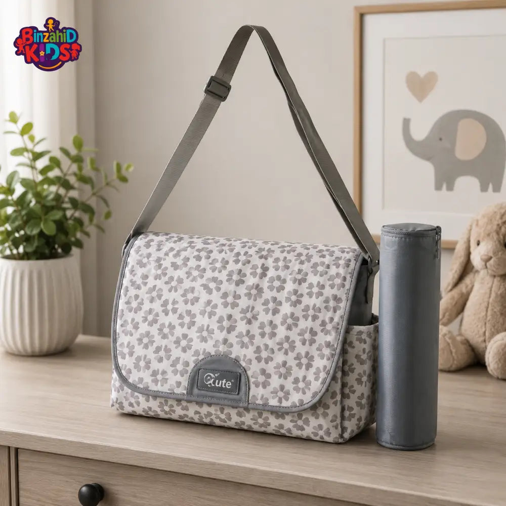 TINNIES COMPACT DIAPER BAG WITH CHANGING PAD – GREY