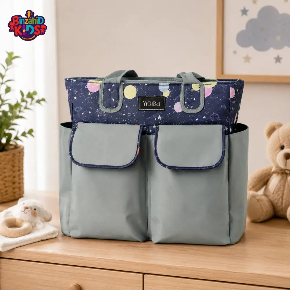 TINNIES COMPACT DIAPER BAG WITH CHANGING PAD – GREY