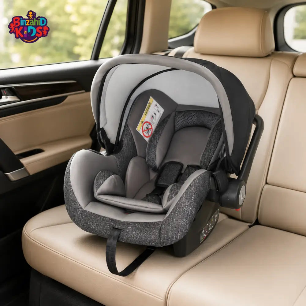TINNIES GREY BABY CAR SEAT & CARRIER – REAR-FACING COMFORTABLE & SECURE