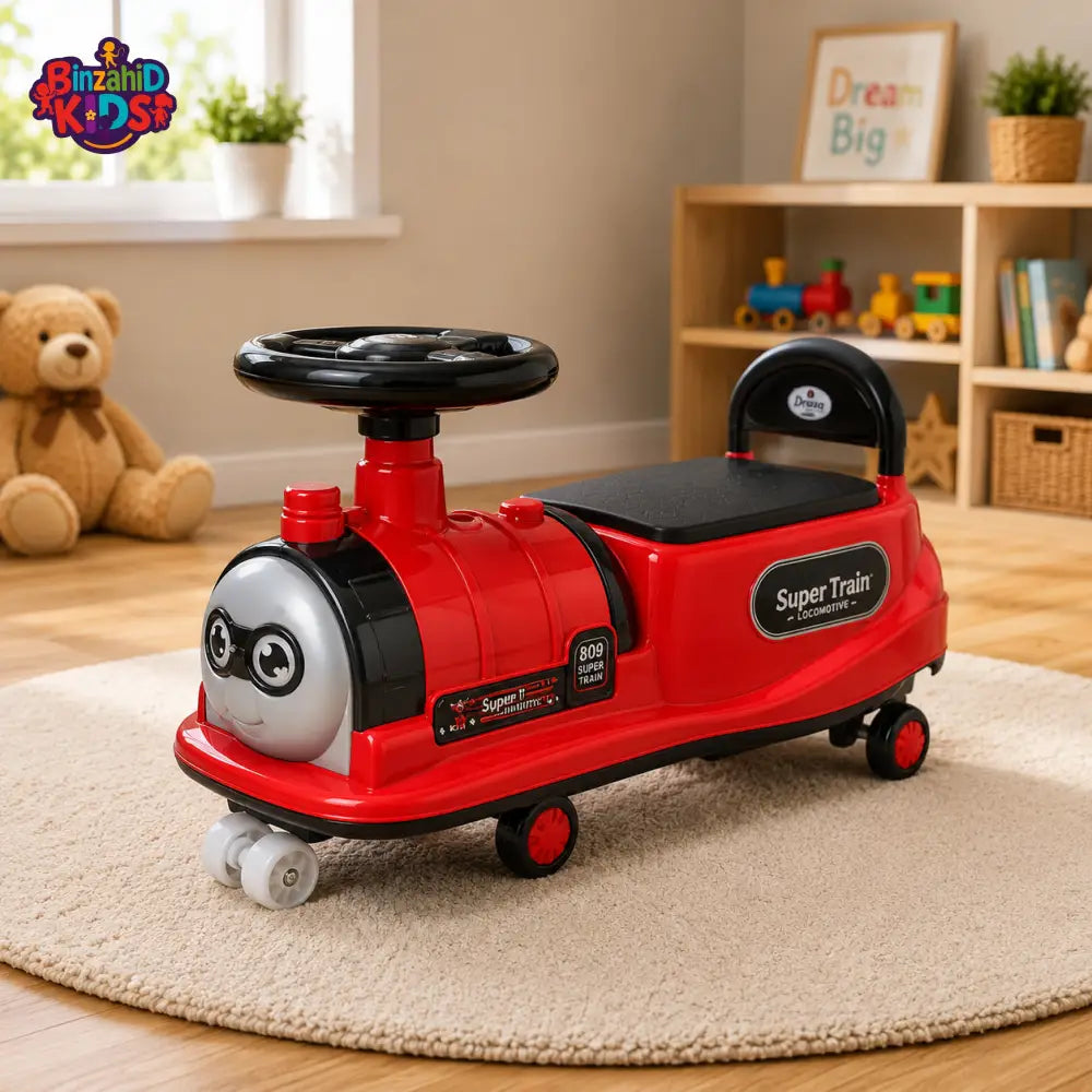 TRAIN STYLE AUTO BABY WALKER - RED