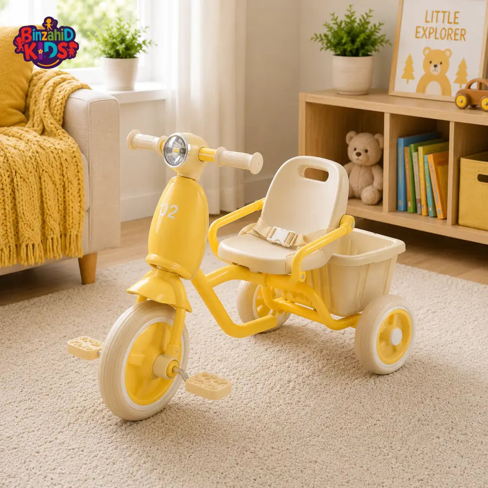 VINTAGE STYLE KIDS SCOOTER TRICYCLE - YELLOW